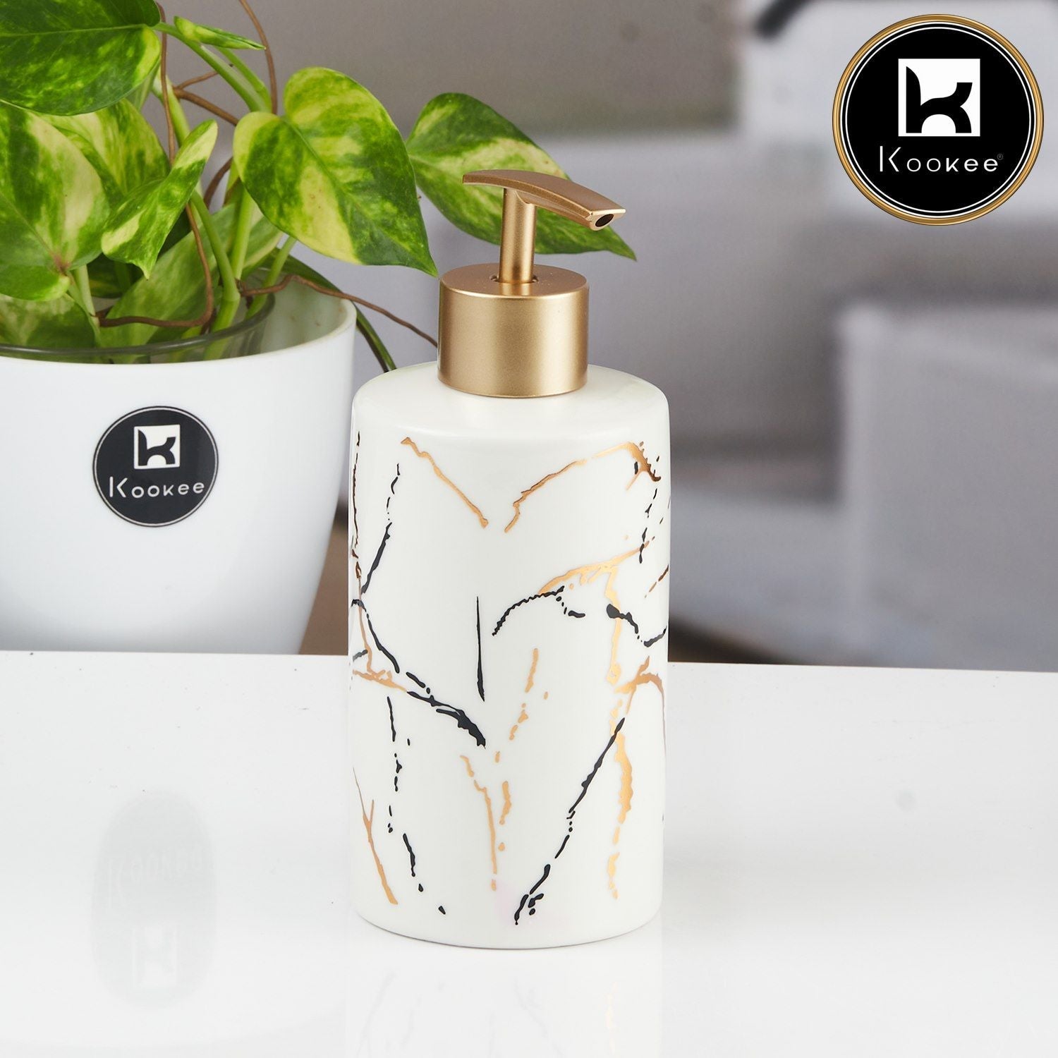 Ceramic Soap Dispenser for handwash for Bathroom, Blue, (Set of 1) (10290)