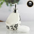 Ceramic Soap Dispenser for handwash for Bathroom, White/Black, (Set of 1) (10299)