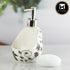 Ceramic Soap Dispenser for handwash for Bathroom, White/Black, (Set of 1) (10300)