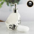 Ceramic Soap Dispenser for handwash for Bathroom, White/Black, (Set of 1) (10302)