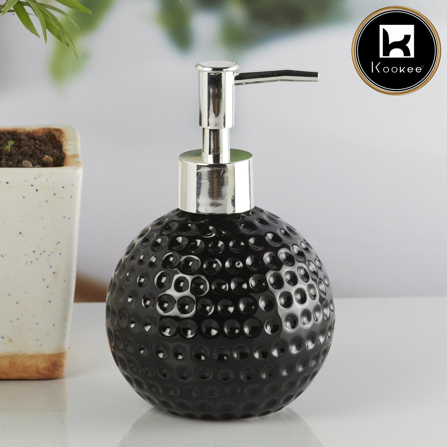 Kookee Ceramic Soap Dispensers, Black, ART10303