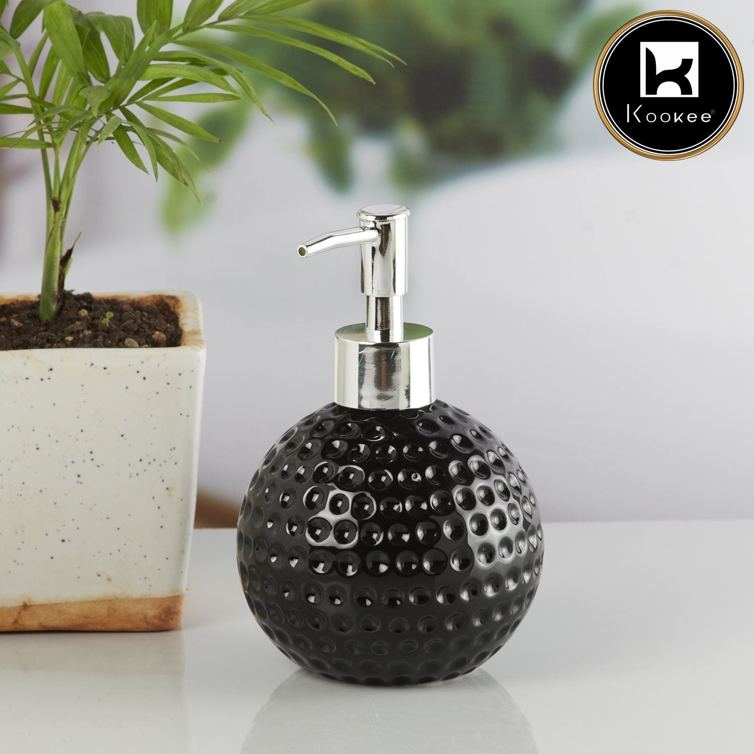 Ceramic Soap Dispenser for handwash for Bathroom, Black (V-CSD-002-2)