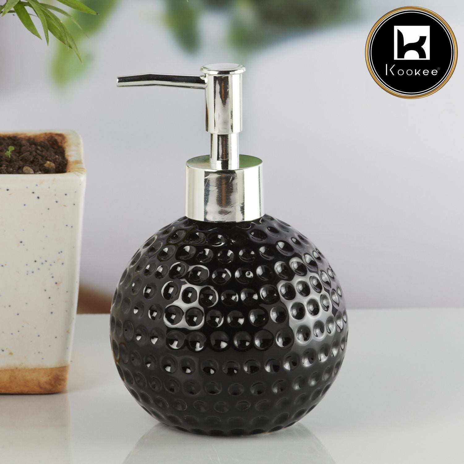Kookee Ceramic Soap Dispensers, Black, ART10303