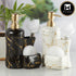 Ceramic Soap Dispenser for handwash for Bathroom, Black/Gold, (Set of 1) (10304)