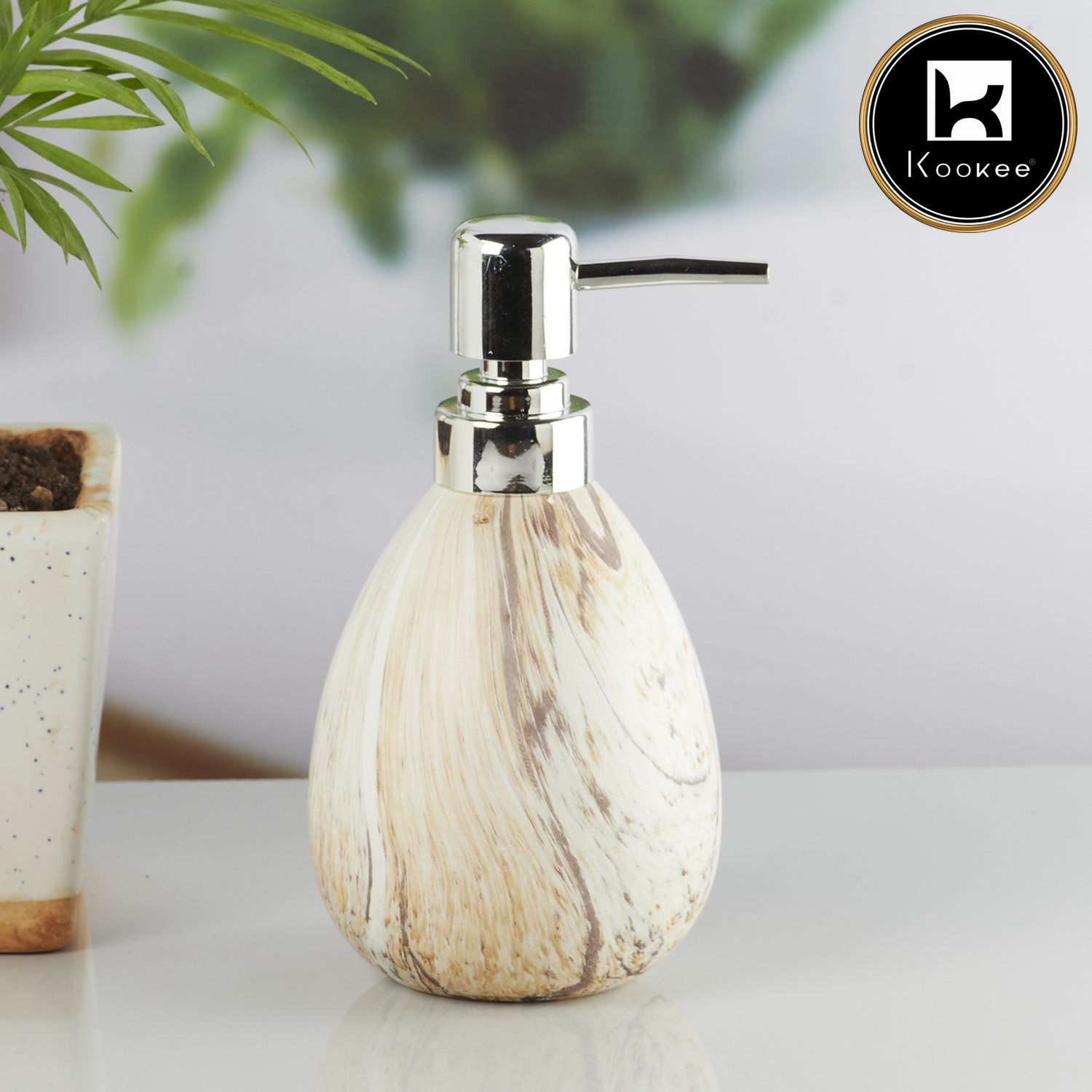 Ceramic Soap Dispenser for handwash for Bathroom, Stone (Set of 1) (10312)