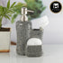 Kookee Ceramic Soap Dispenser with Stylish Refillable Pump Bottle for Bathroom Handwash & Kitchen Wash Basin, Perfect for Hand Soap, Lotion, and more, Grey,