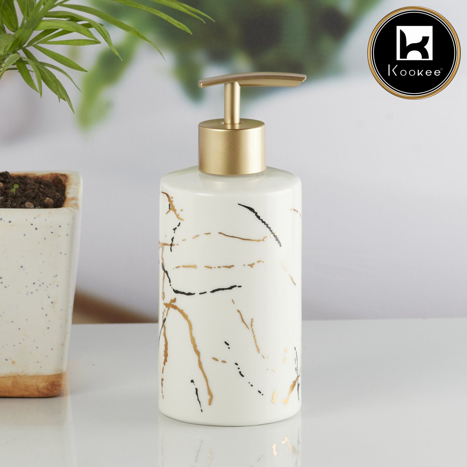 Ceramic Soap Dispenser for handwash for Bathroom, Blue, (Set of 1) (10290)