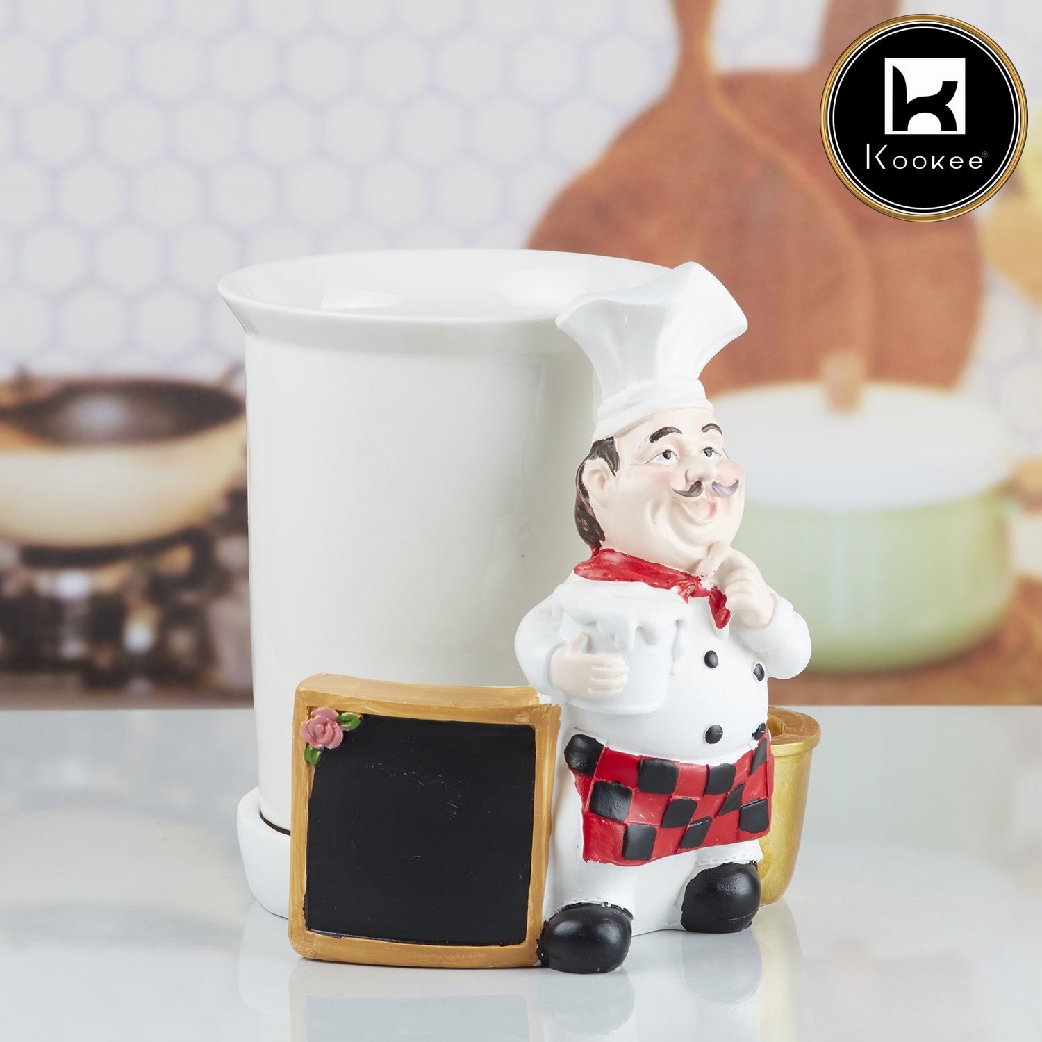 Polyresin Chef Spoon stand & cutlery holder (10351)