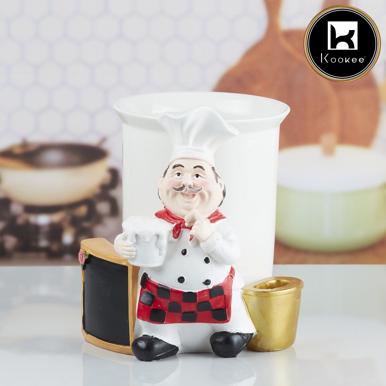 Polyresin Chef Spoon stand & cutlery holder (10351)