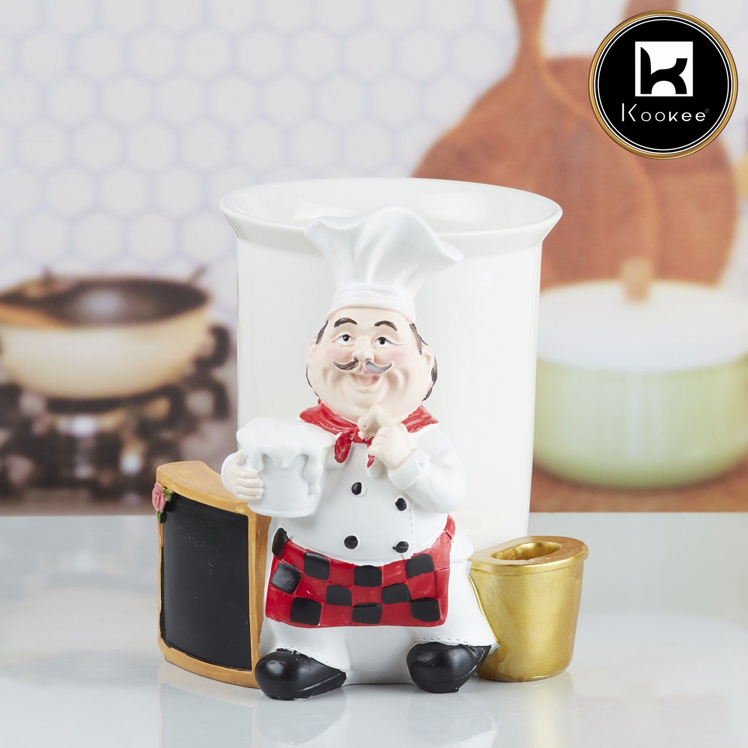 Kookee Polyresin Chef Spoon stand & cutlery holder (10351)