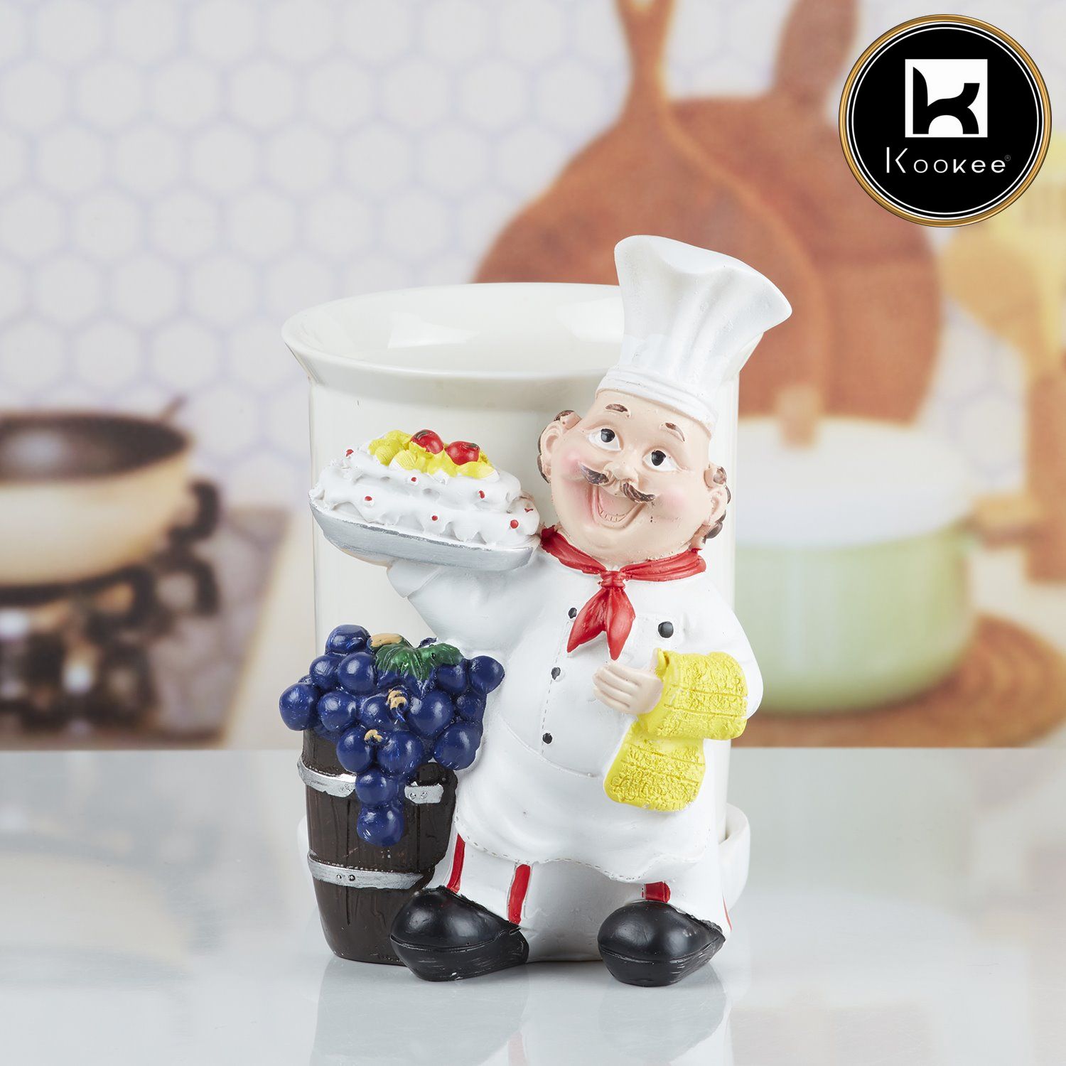 Kookee Polyresin Chef Spoon stand & cutlery holder (10353)