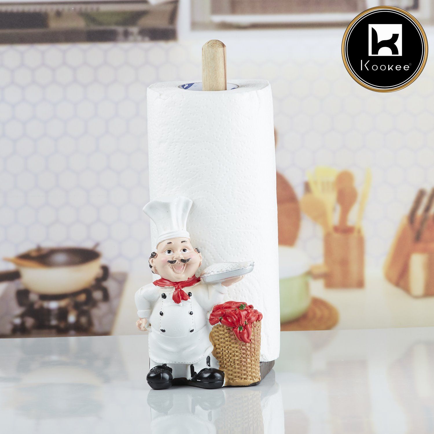 Kookee Polyresin Chef Tissue Roll holder, Tissue paper dispenser (10354)