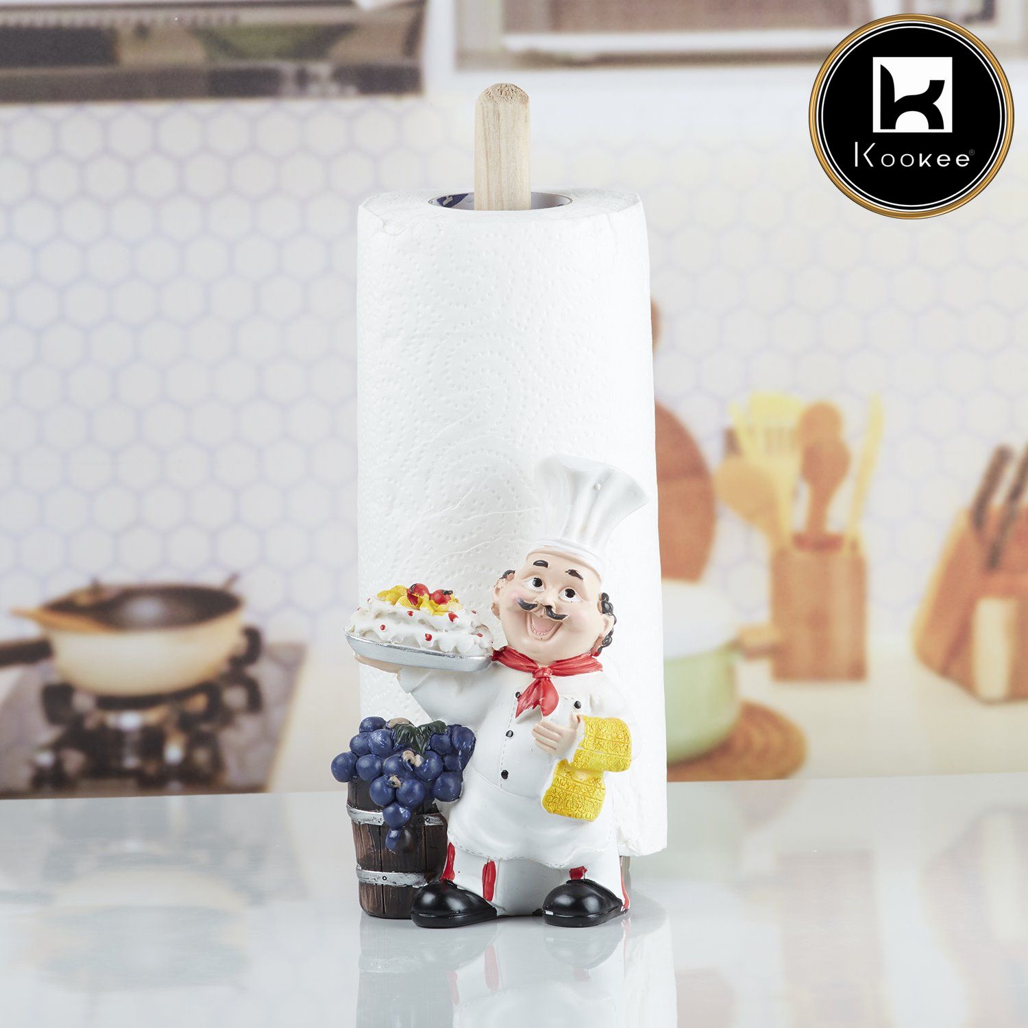 Kookee Polyresin Chef Tissue Roll holder, Tissue paper dispenser (10355)
