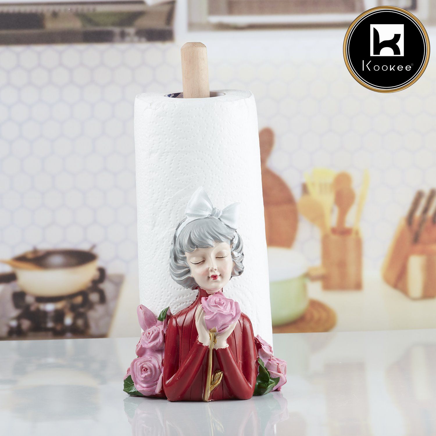 Polyresin Modern Girl Tissue Roll holder & dispenser, Set of 2 (V-TISS-002-1)