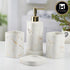 Ceramic Bathroom Set of 4 with Soap Dispenser (10398)