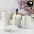 Ceramic Bathroom Accessories Set of 4 with Soap Dispenser (10453)