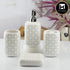 Ceramic Bathroom Accessories Set of 4 with Soap Dispenser (10453)