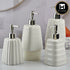 Kookee Ceramic Soap Dispenser with Stylish Refillable Pump Bottle for Bathroom Handwash & Kitchen Wash Basin, Perfect for Hand Soap, Lotion, and more, White,