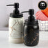 Kookee Ceramic Soap Dispenser with Stylish Refillable Pump Bottle for Bathroom Handwash & Kitchen Wash Basin, Perfect for Hand Soap, Lotion, and more, Black/White,