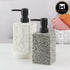 Kookee Ceramic Soap Dispenser with Stylish Refillable Pump Bottle for Bathroom Handwash & Kitchen Wash Basin, Perfect for Hand Soap, Lotion, and more, White/Grey,