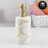 Ceramic Soap Dispenser for handwash for Bathroom, White/Gold, (Set of 1) (10592)