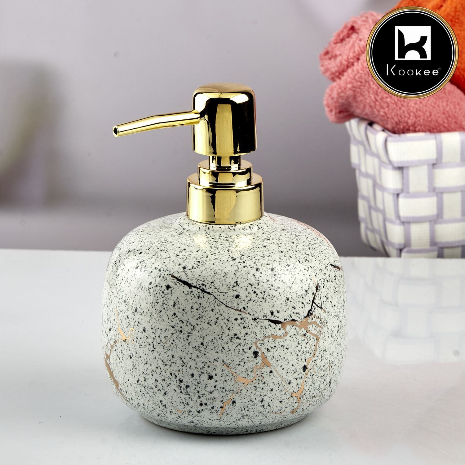 Kookee Ceramic Soap Dispensers, White, ART10602