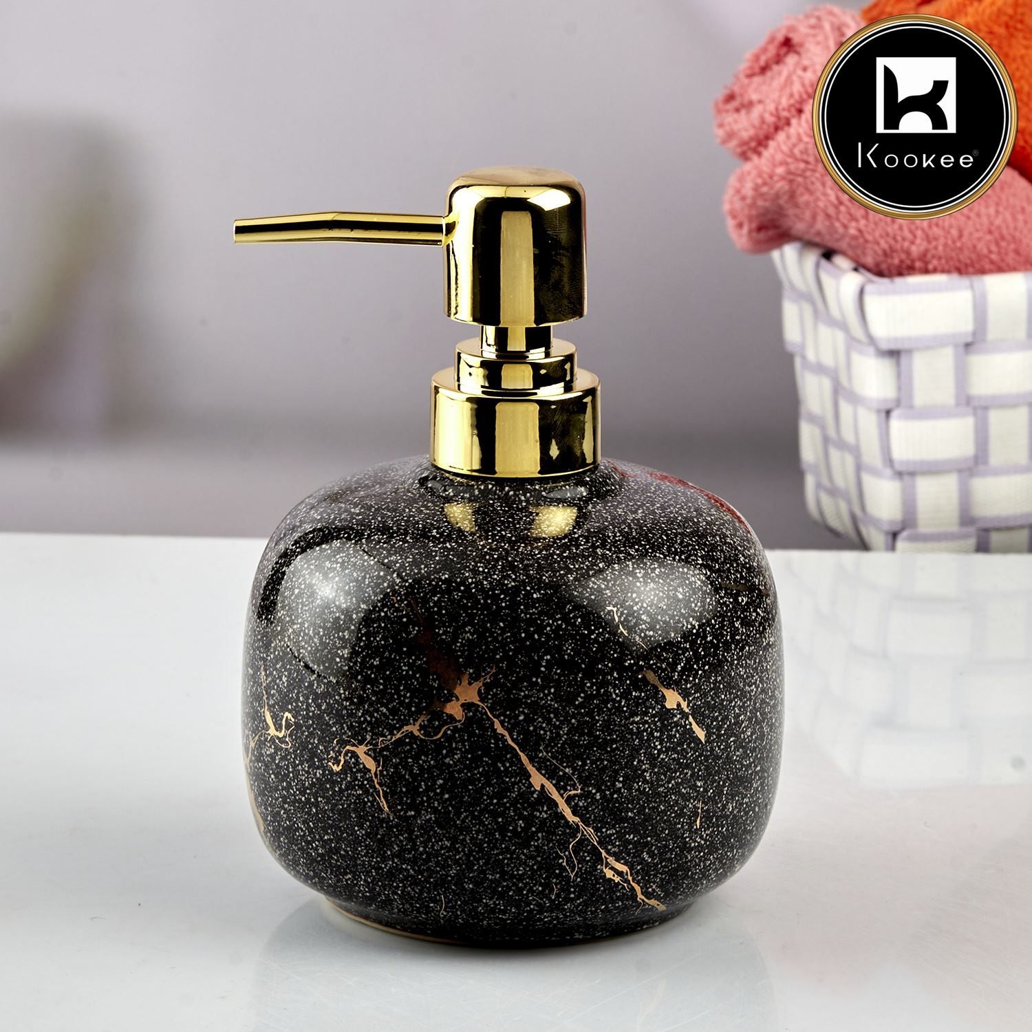 Kookee Ceramic Soap Dispensers, Black, ART10603