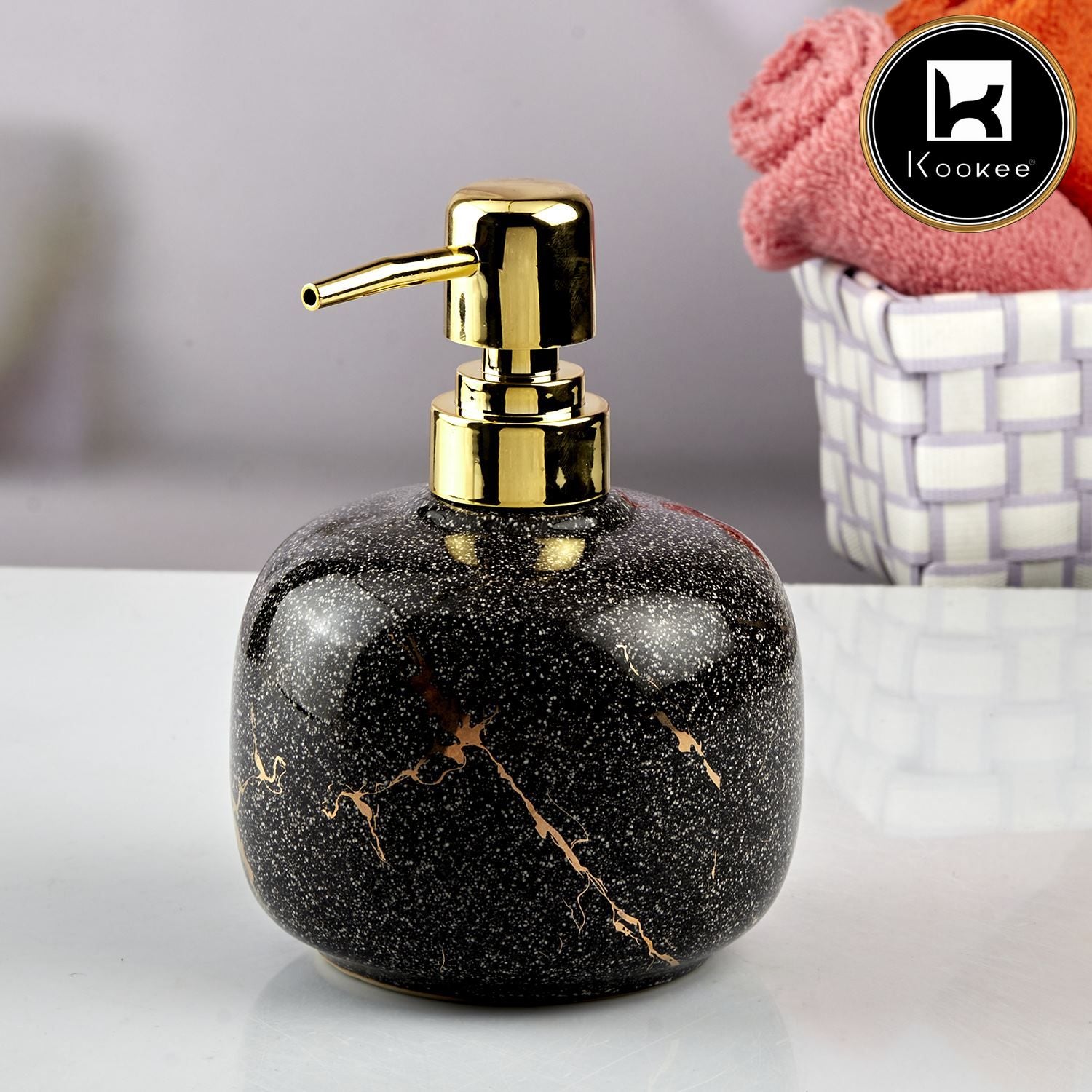 Kookee Ceramic Soap Dispensers, Black, ART10603