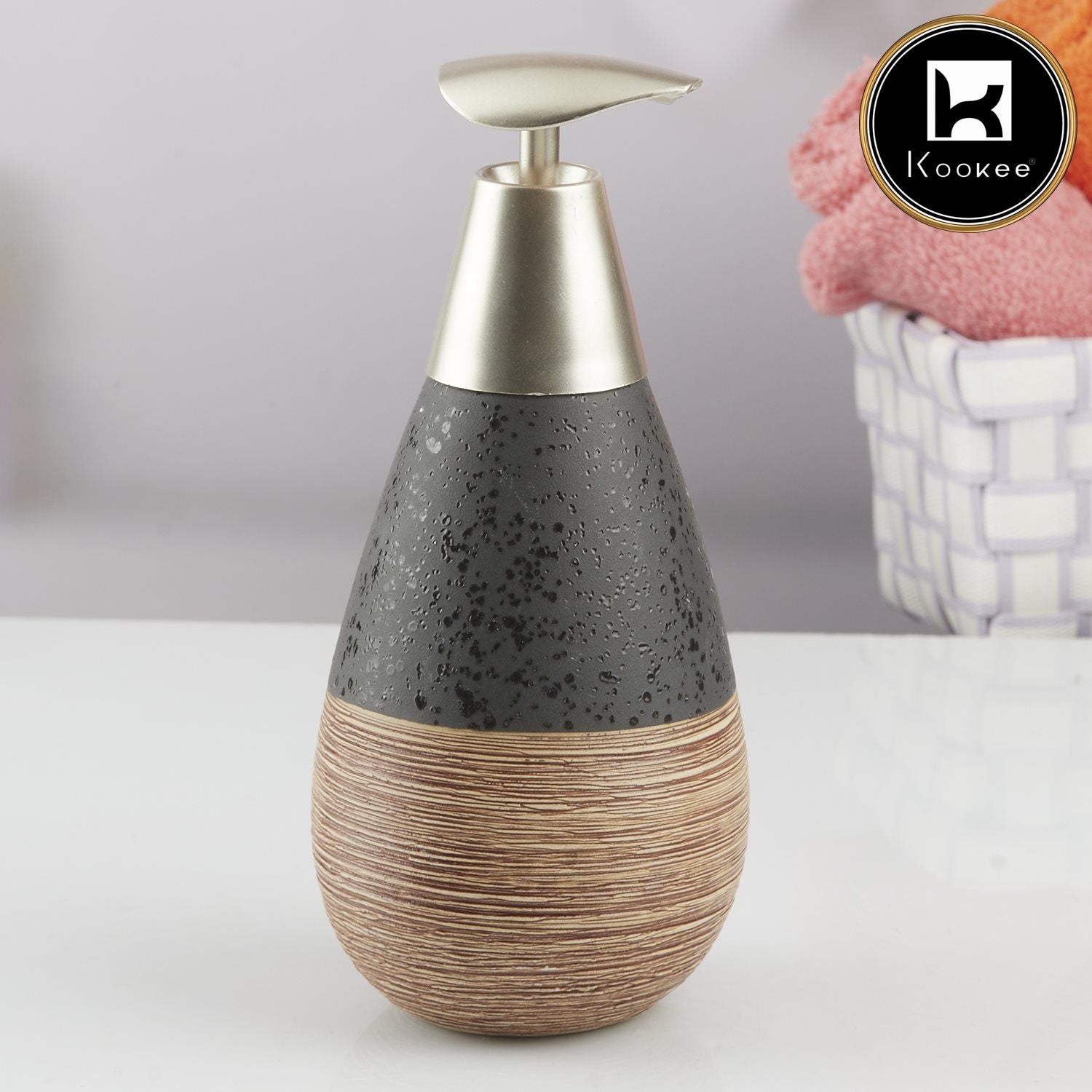 Kookee Ceramic Soap Dispensers, Black, ART10605