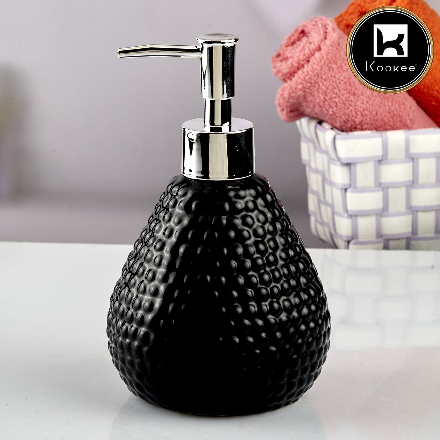 Kookee Ceramic Soap Dispensers, Black, ART10608