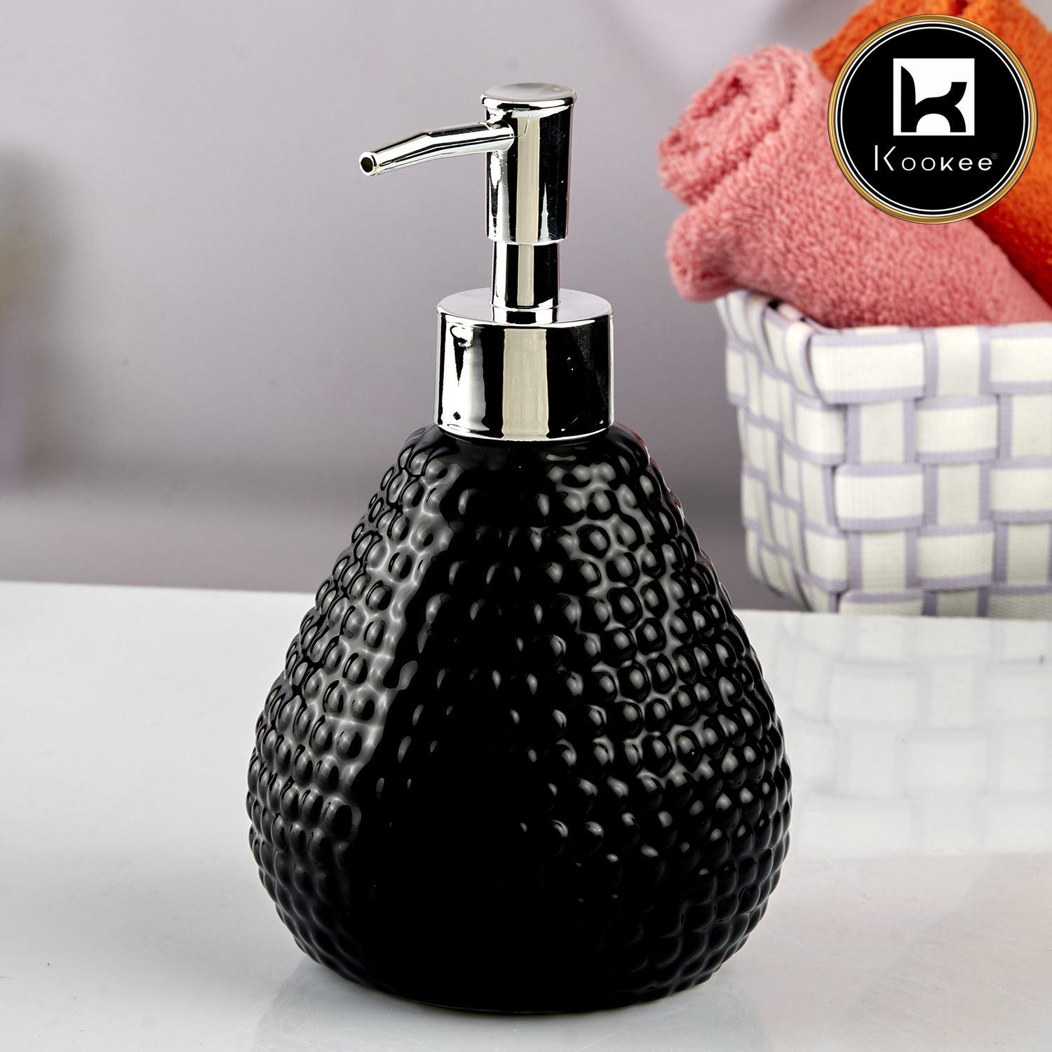 Kookee Ceramic Soap Dispensers, Black, ART10608