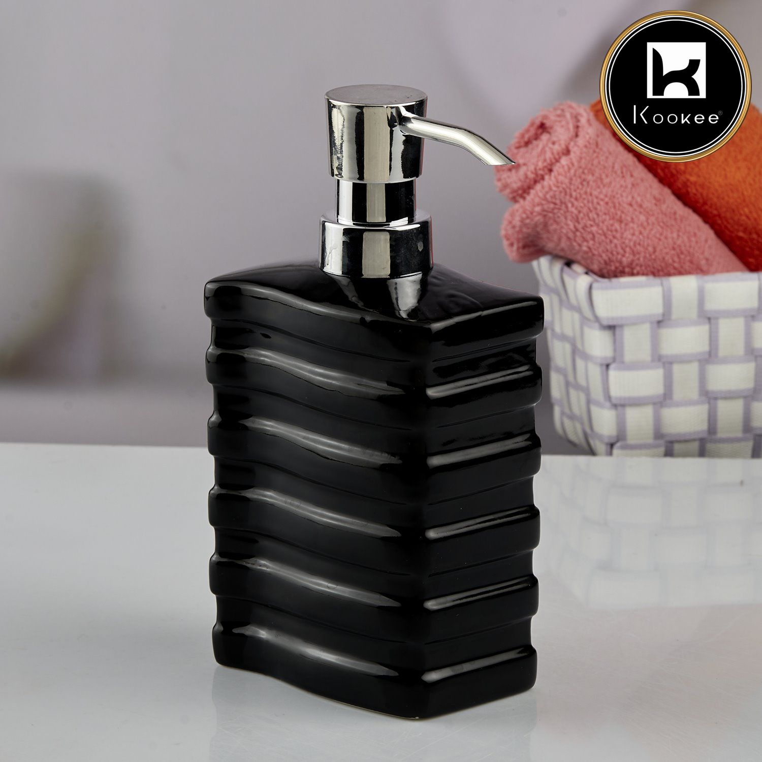 Kookee Ceramic Soap Dispensers, Black, ART10612