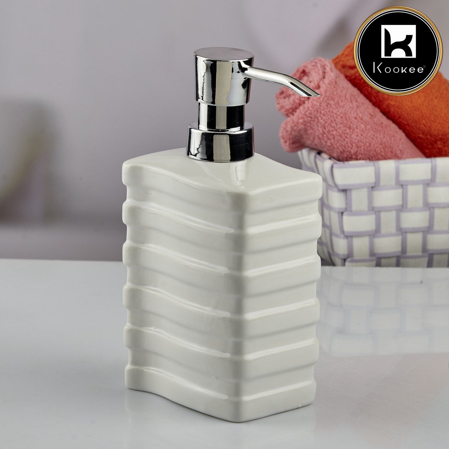 Kookee Ceramic Soap Dispensers, White, ART10614