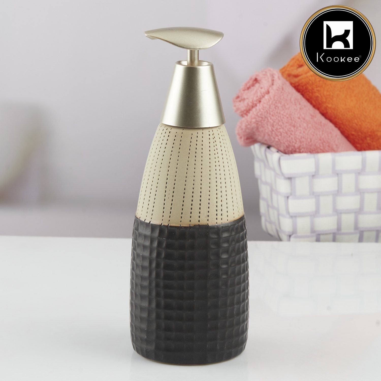 Kookee Ceramic Soap Dispensers, Black, ART10615
