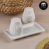 Ceramic Salt and Pepper Shakers Set with tray for Dining Table (10656)