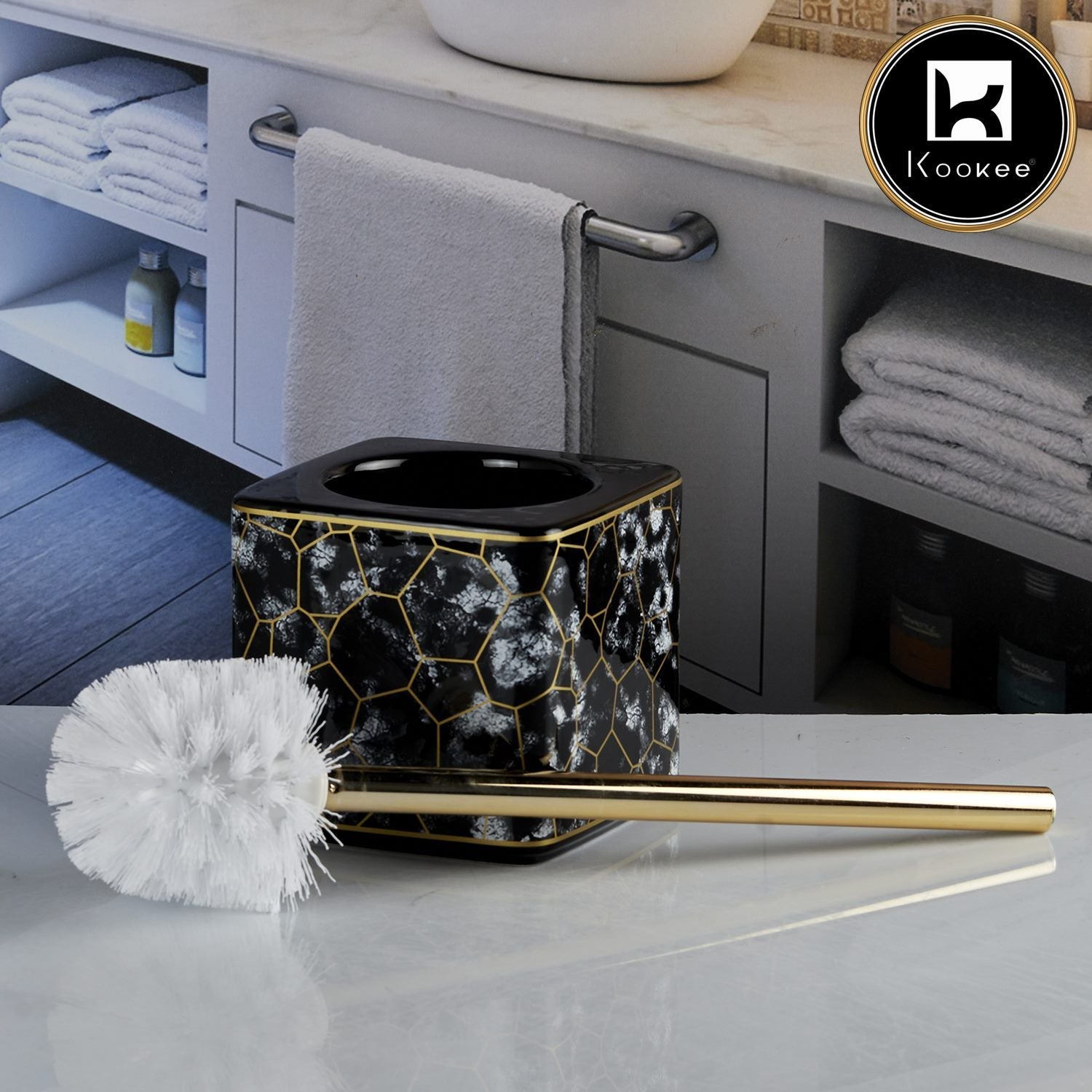 Ceramic Toilet Brush Holder for Bathroom (V-CTB-003-1)