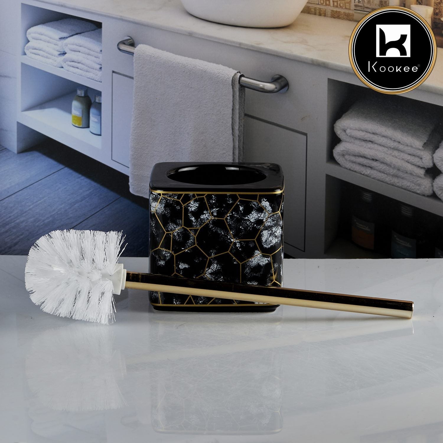 Ceramic Toilet Brush Holder for Bathroom (V-CTB-003-1)