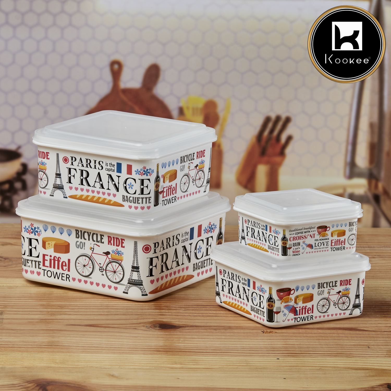 Kookee Plastic Containers, Multi, ART10685