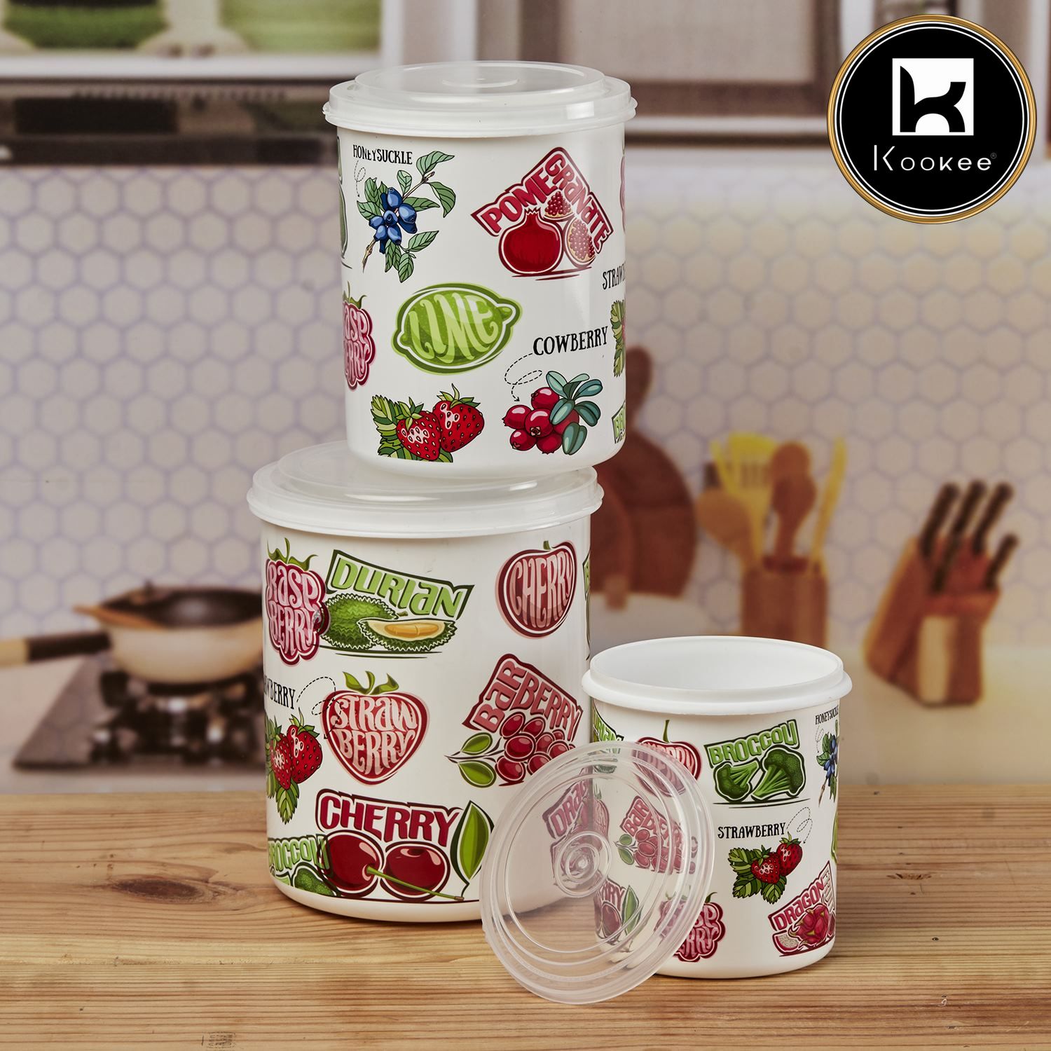 Kookee Plastic Containers, Multi, ART10689