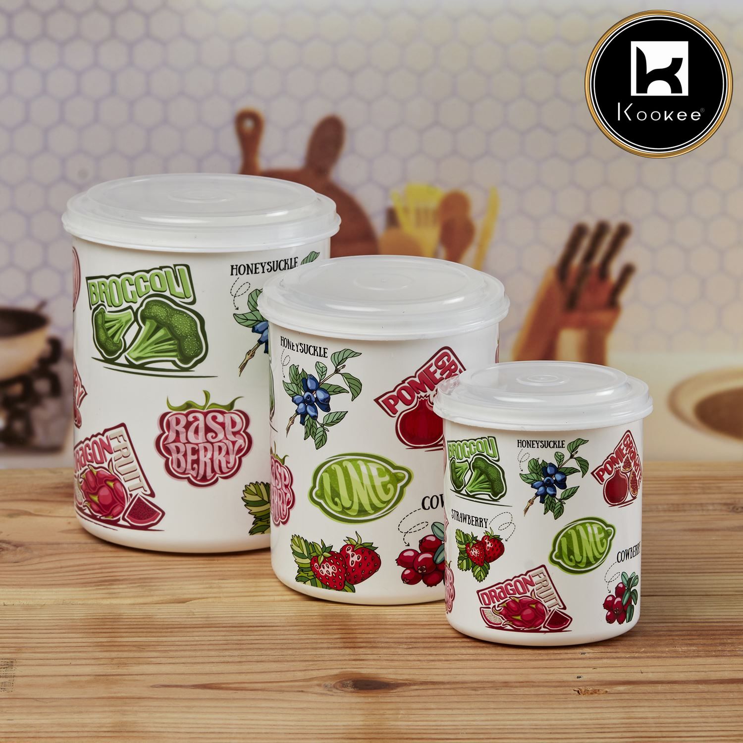 Kookee Plastic Containers, Multi, ART10689