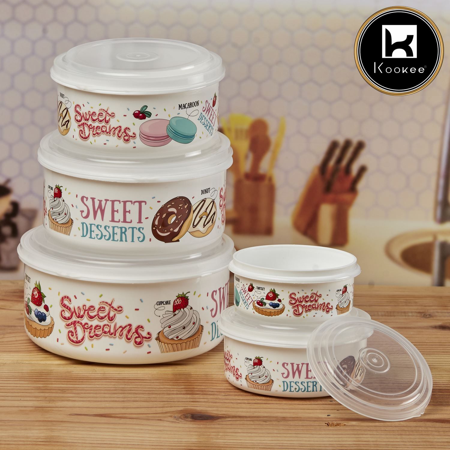 Kookee Plastic Containers, Multi, ART10690