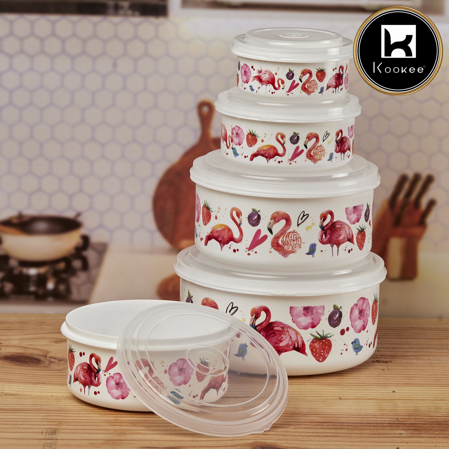 Kookee Plastic Containers, Multi, ART10691