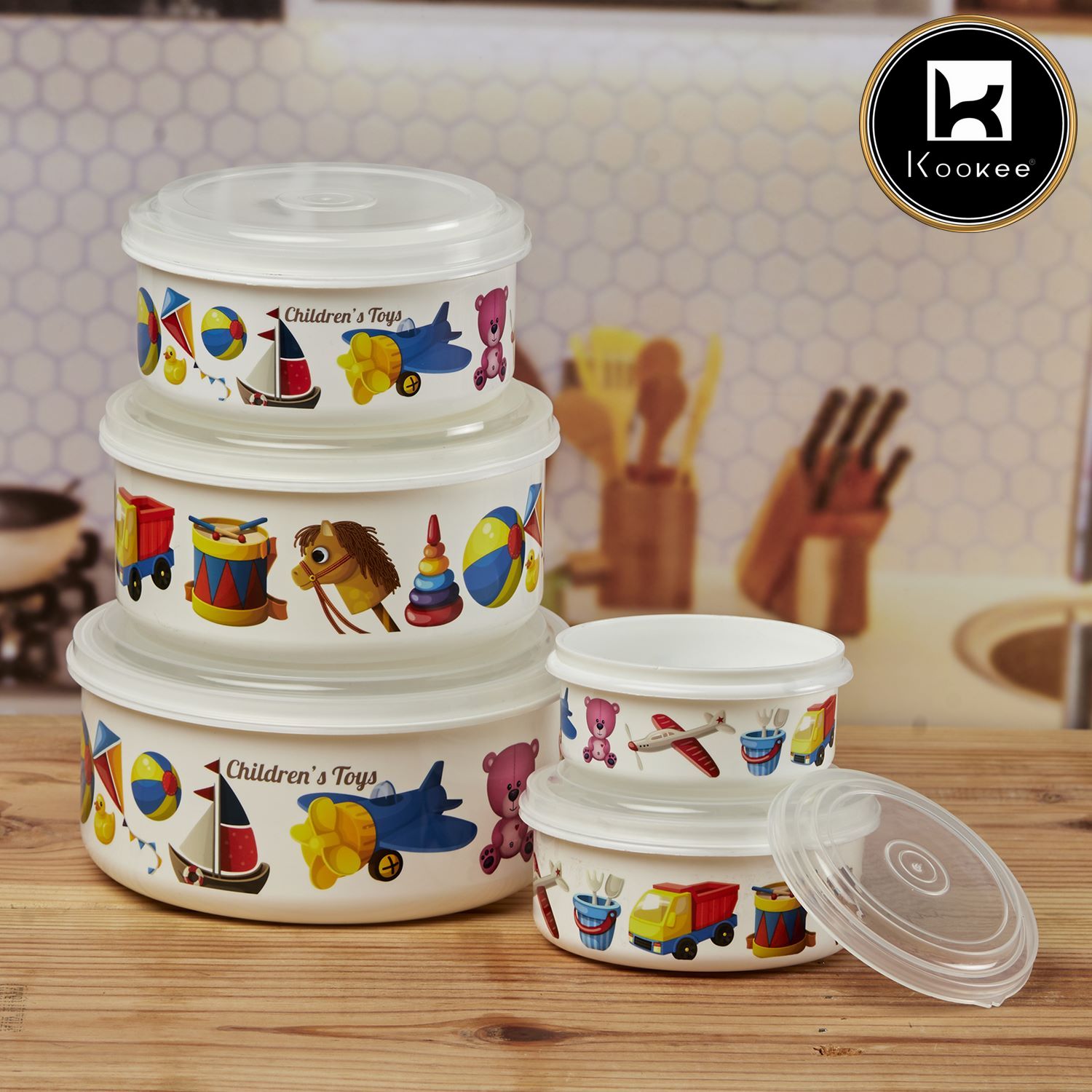 Plastic Containers for Storage | Plastic Airtight Container with Lid, Set of 4, Round (10692)