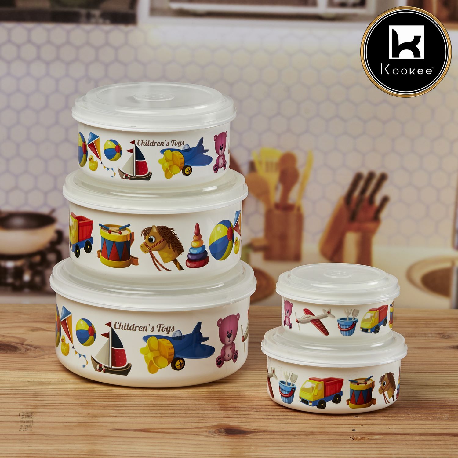 Kookee Plastic Containers, Multi, ART10692