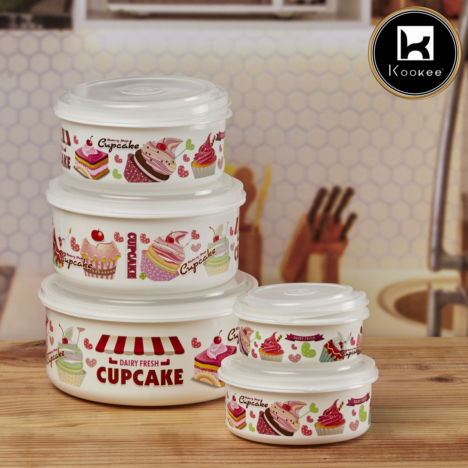 Kookee Plastic Containers, Multi, ART10693