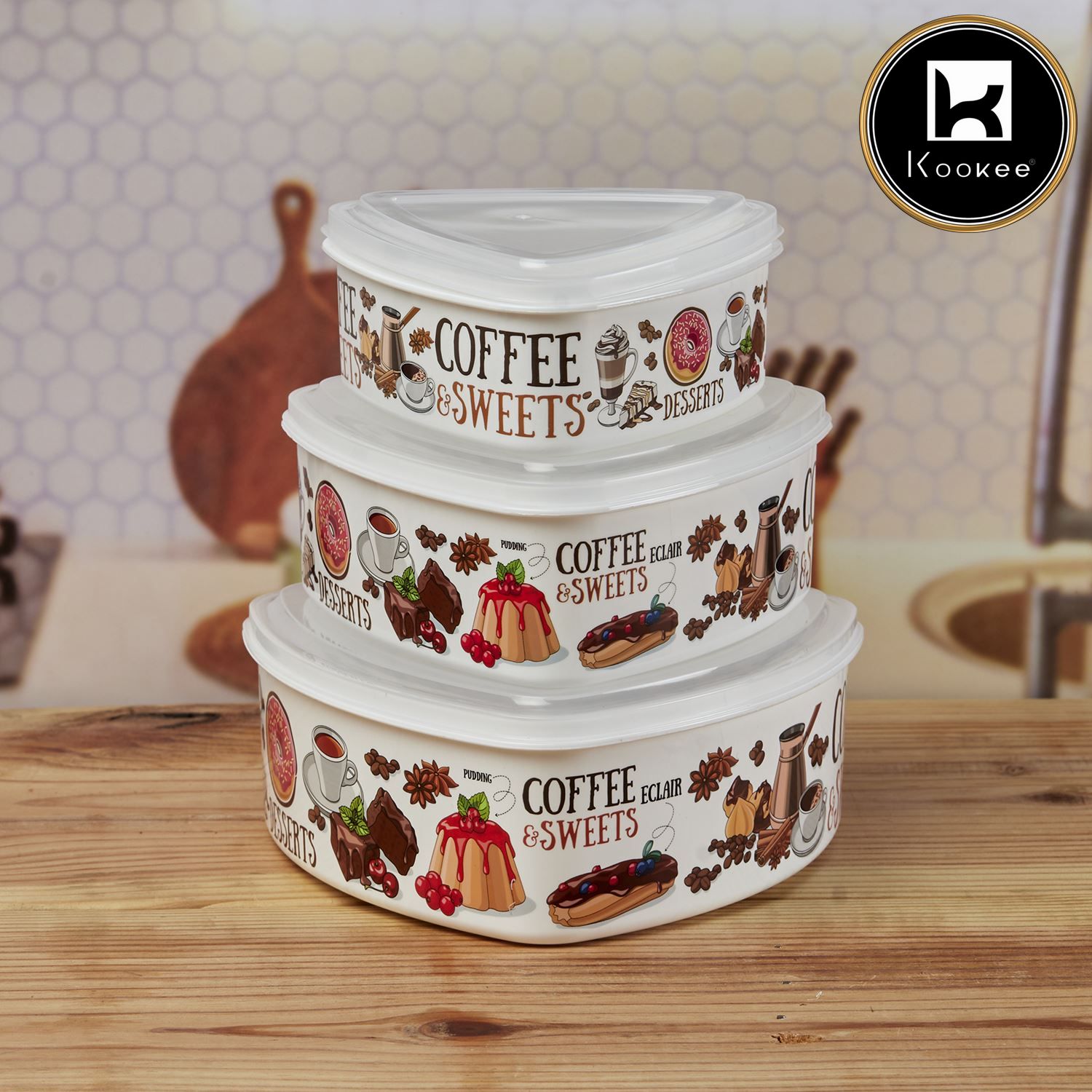 Kookee Plastic Containers, Multi, ART10695