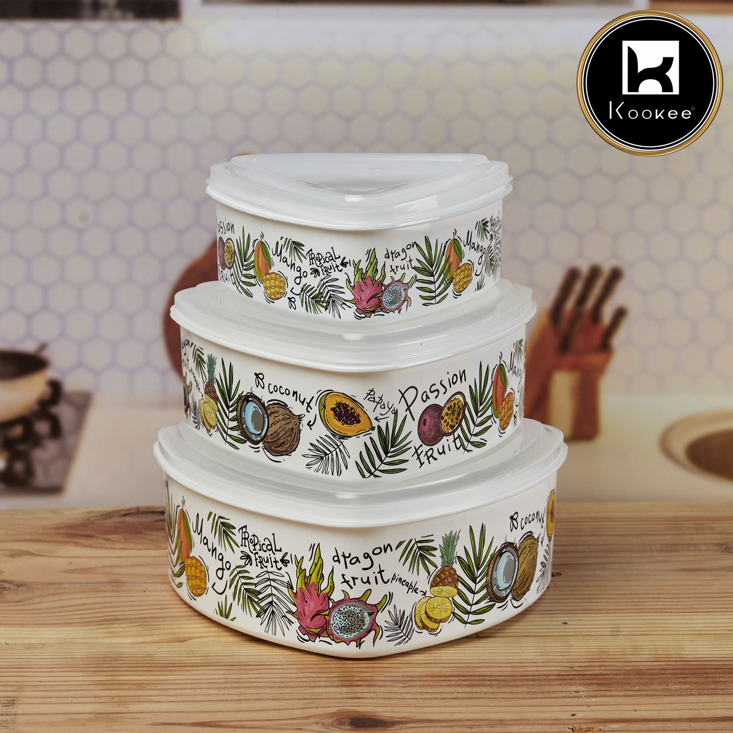 Kookee Plastic Containers, Multi, ART10696