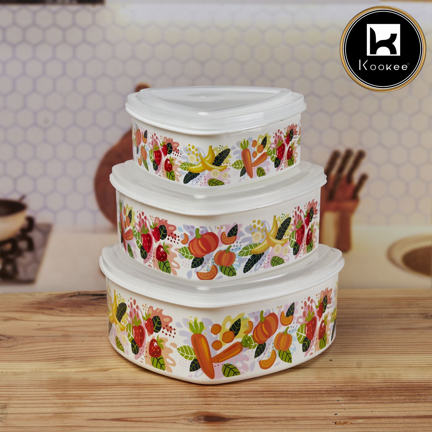Kookee Plastic Containers, Multi, ART10697