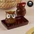 Ceramic Salt and Pepper Shakers Set with tray for Dining Table (10709)