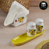 Ceramic Salt and Pepper Shakers Set with tray for Dining Table (10714)